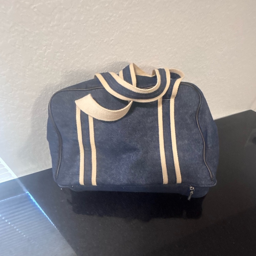 Stylish Blue and Cream Women's Bag